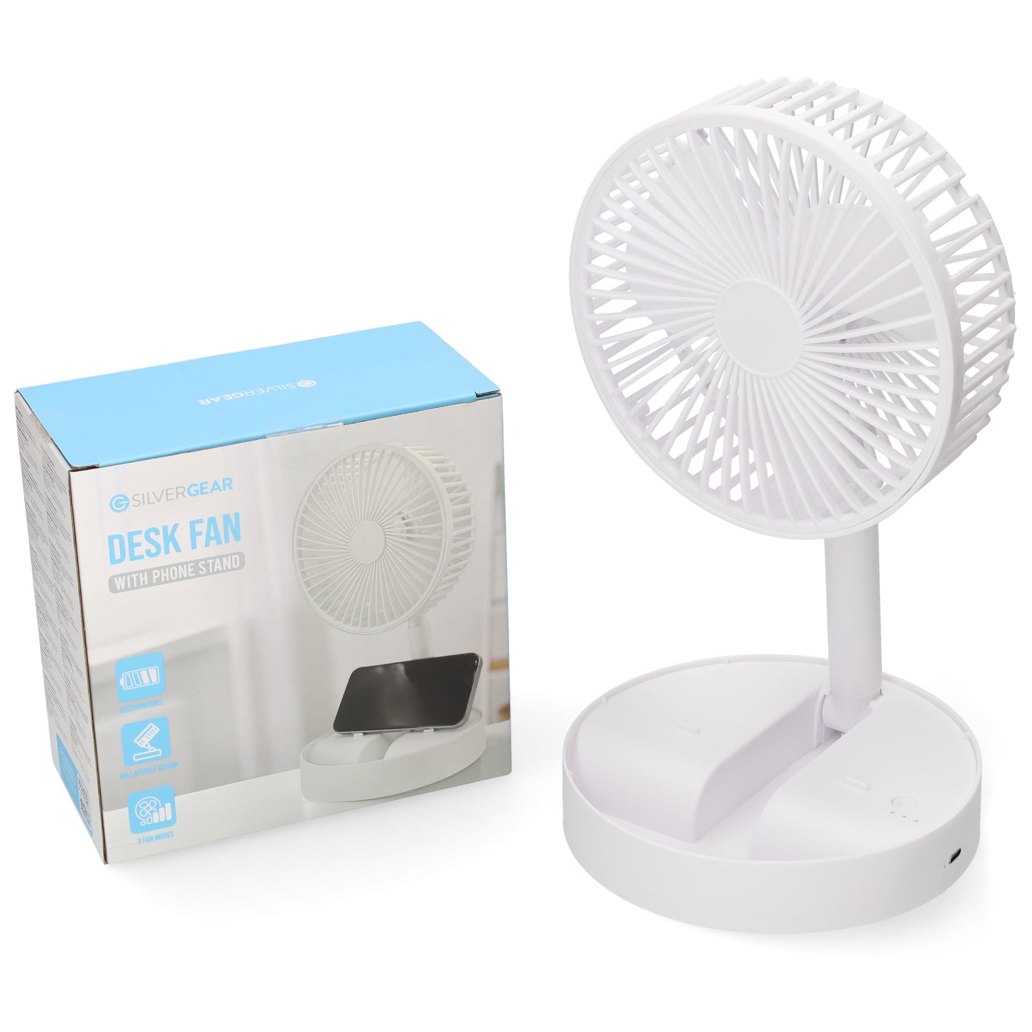 Bureauventilator met Telefoonhouder