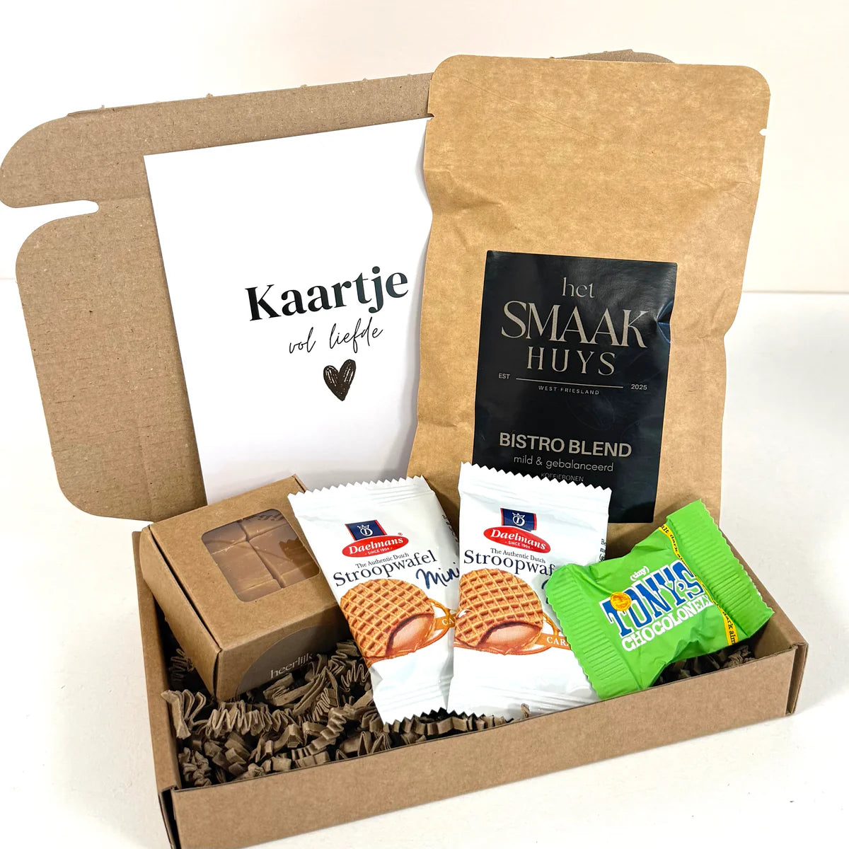 Koffie Brievenbuspakket – Kaartje vol Liefde